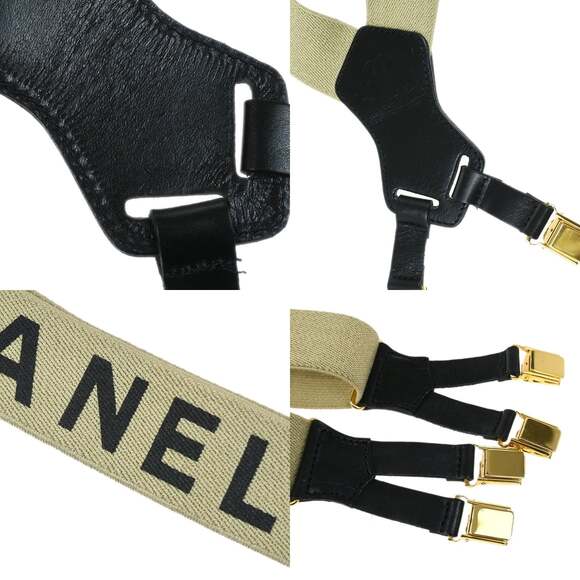 Chanel Canvas Logo Suspenders Belt Beige - Picture 3 of 4